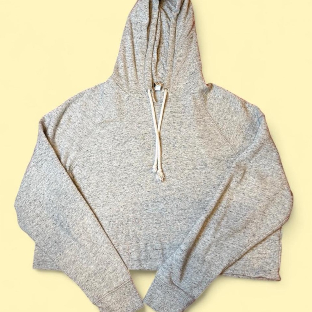 Women’s L H&M Light Gray Cropped Hoodie Sweatshirt